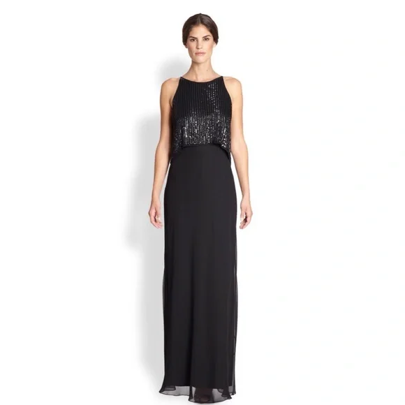 aidan mattox chiffon dress Aidan Mattox Floral Printed Chiffon With Scarf Long Dress